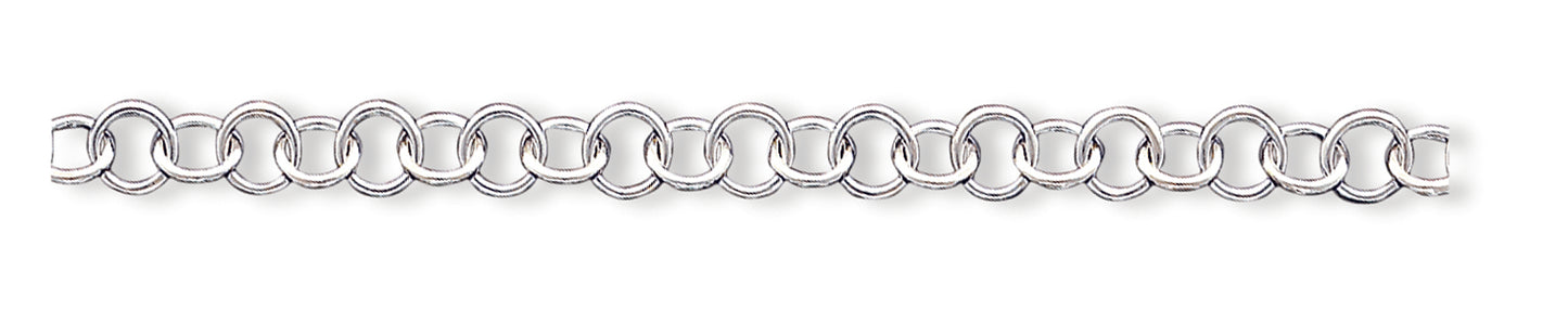 Sterling Silver 9inch Polished Fancy Link Anklet 9 Inches