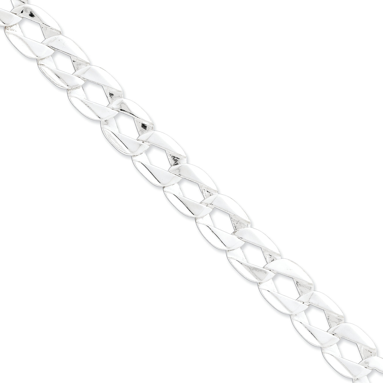 Sterling Silver Fancy Link Bracelet w/hook 8.5 Inches