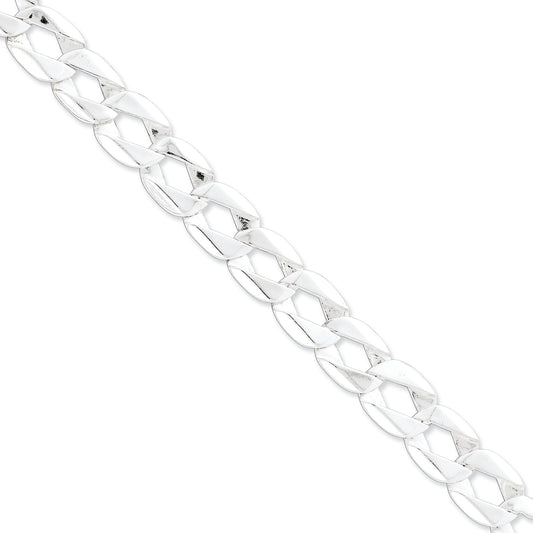 Sterling Silver Fancy Link Bracelet w/hook 8.5 Inches