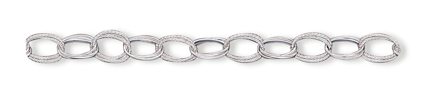 Sterling Silver Fancy Link Anklet 10 Inches