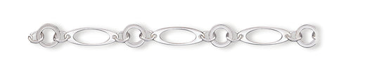 Sterling Silver Fancy Link Anklet 10 Inches