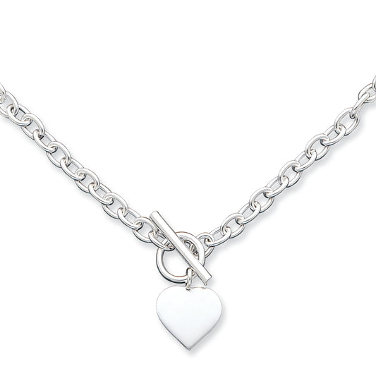 Sterling Silver Heart Necklace 18 Inches