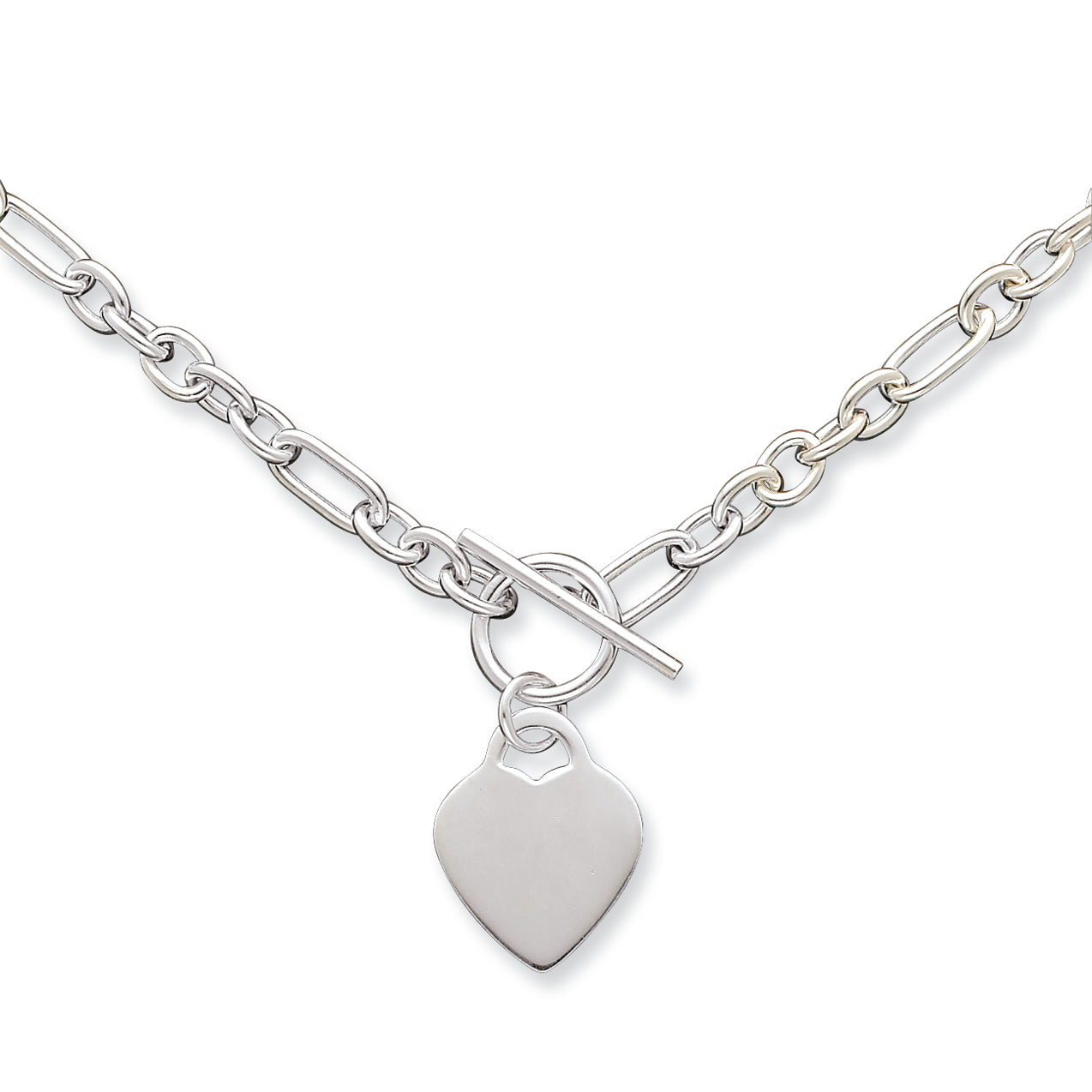 Sterling Silver Heart Necklace 18 Inches
