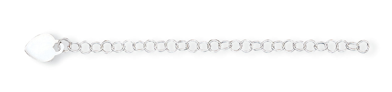 Sterling Silver Heart Charm Childs Bracelet 6 Inches