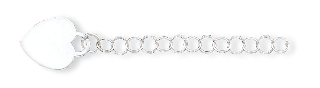 Sterling Silver Heart Childs Bracelet 6 Inches