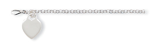 Sterling Silver Heart Charm Bracelet 7.25 Inches