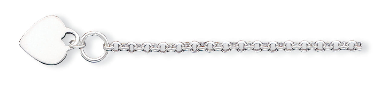 Sterling Silver Heart Bracelet 7.5 Inches