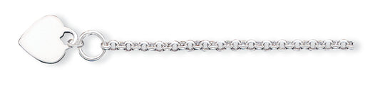 Sterling Silver Heart Bracelet 7.5 Inches