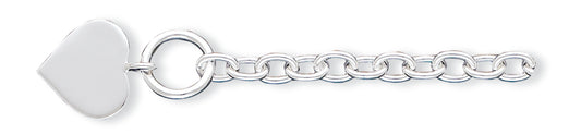Sterling Silver Heart Bracelet 7.5 Inches