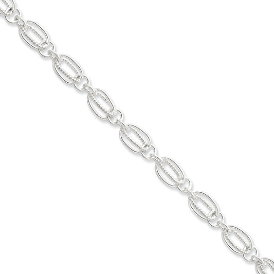 Sterling Silver Fancy Bracelet 7.5 Inches