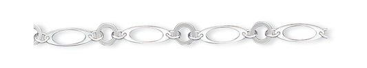 Sterling Silver Fancy Link Bracelet 7.5 Inches