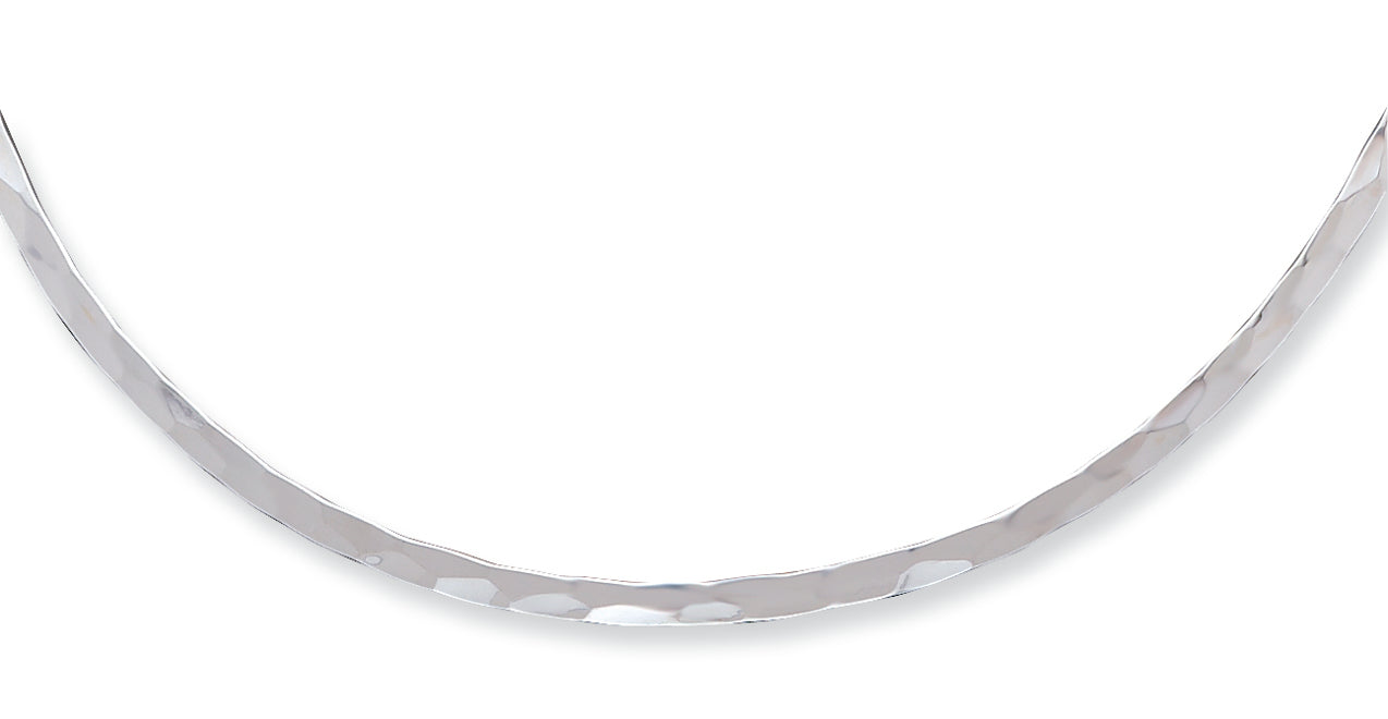 Sterling Silver 3.5mm Hammered Neck Collar