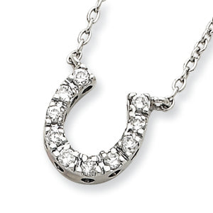 Sterling Silver CZ Horse Shoe Necklace