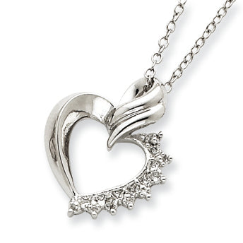 Sterling Silver Heart CZ Necklace