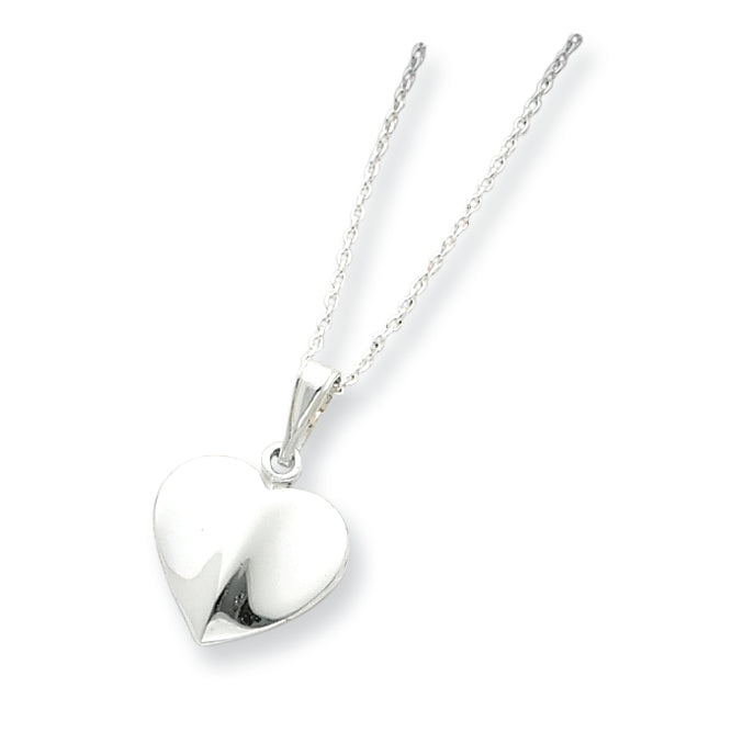 Sterling Silver Heart Necklace 16 Inches