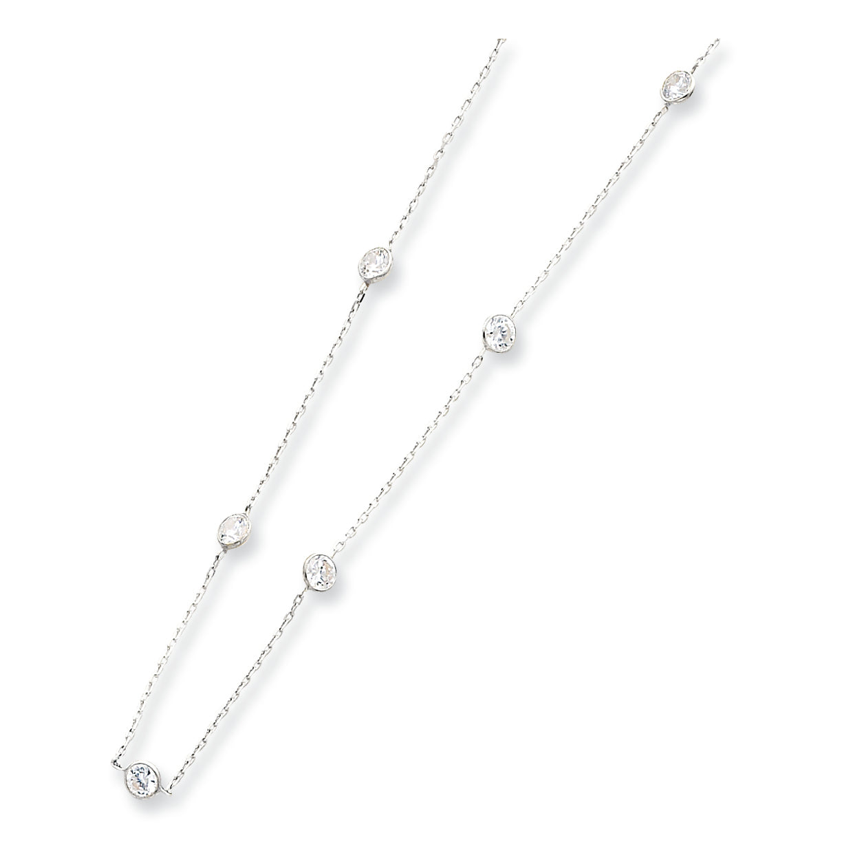 Sterling Silver CZ Extension Necklace 16 Inches