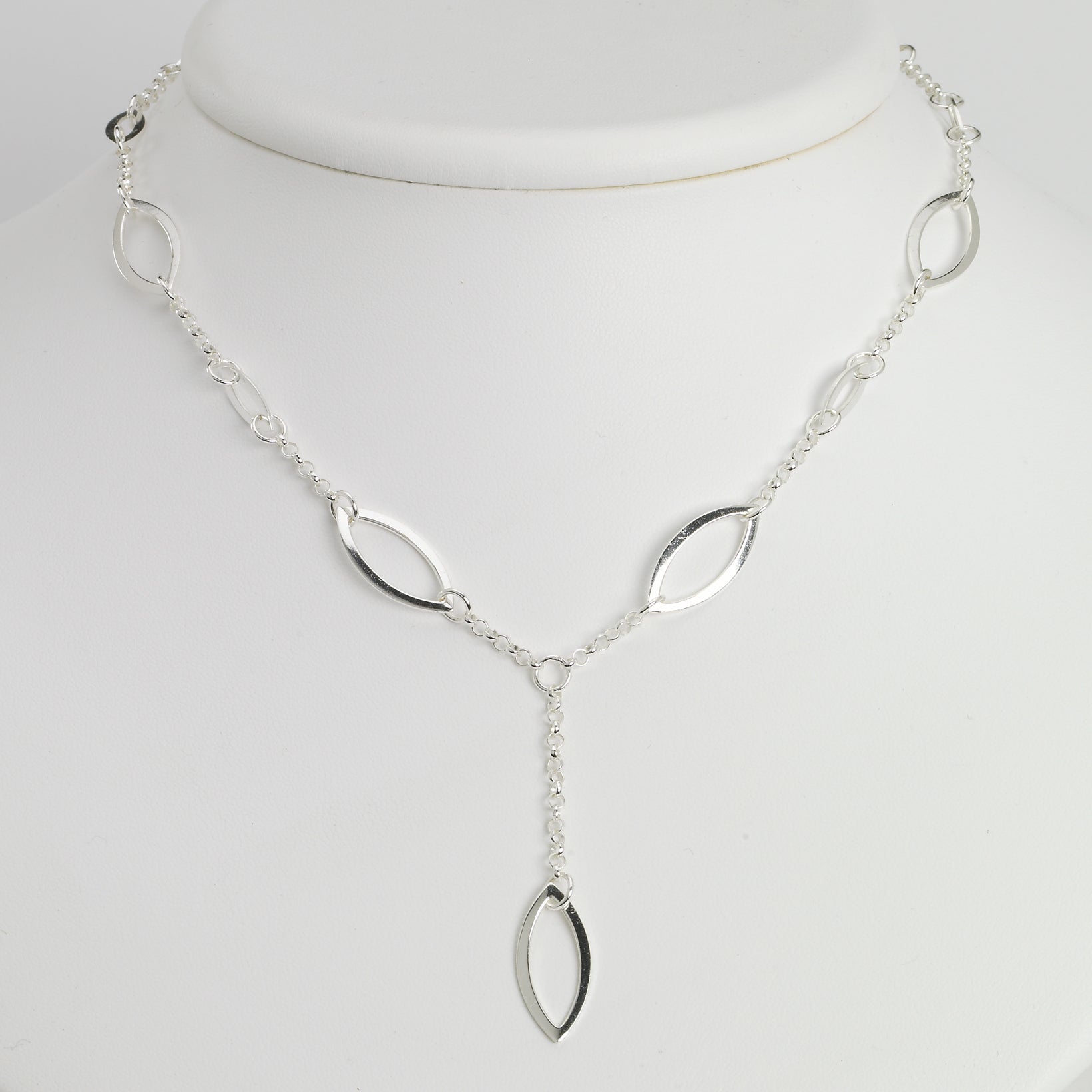Sterling Silver Fancy Link Chain 16 Inches