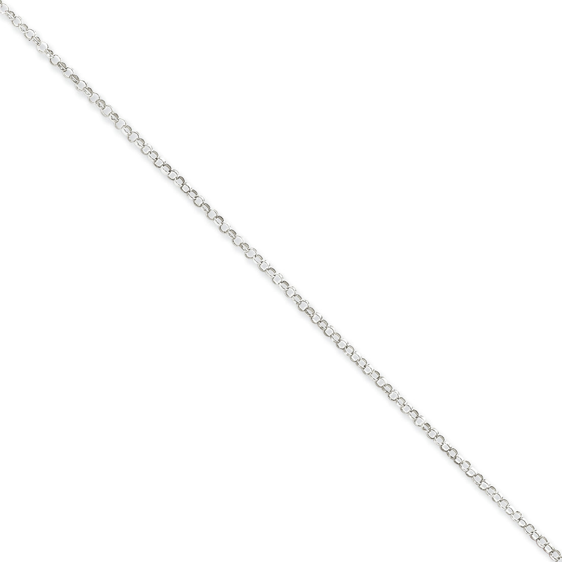 Sterling Silver 2mm Rolo Chain Anklet 9 Inches