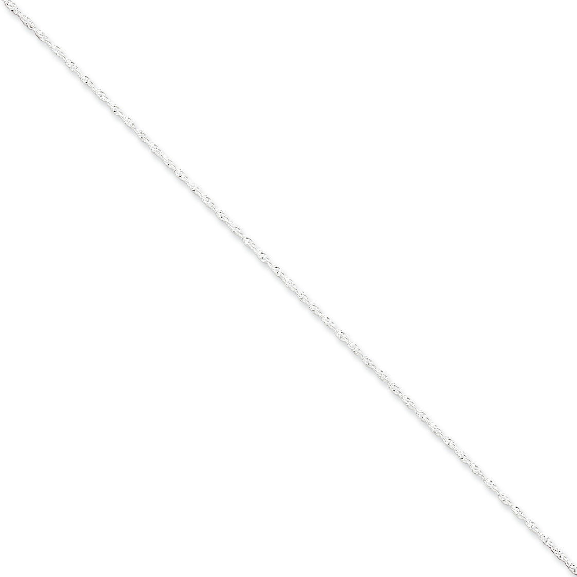 Sterling Silver 1.3mm Singapore Chain Anklet 9 Inches