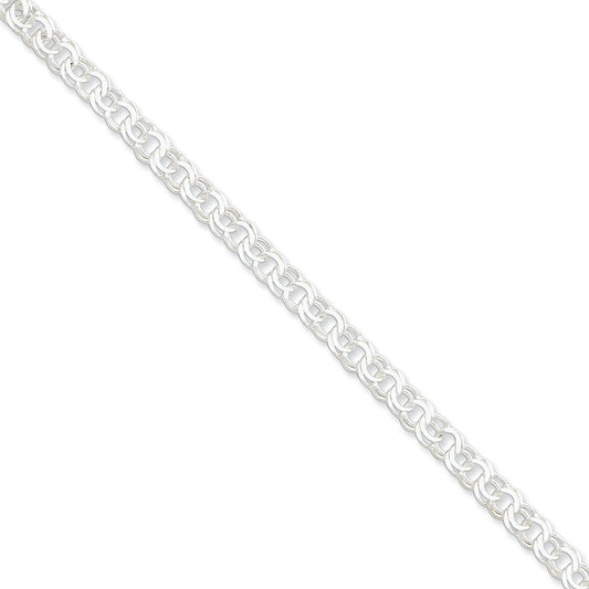 Sterling Silver 6mm Charm Link 7 Inches