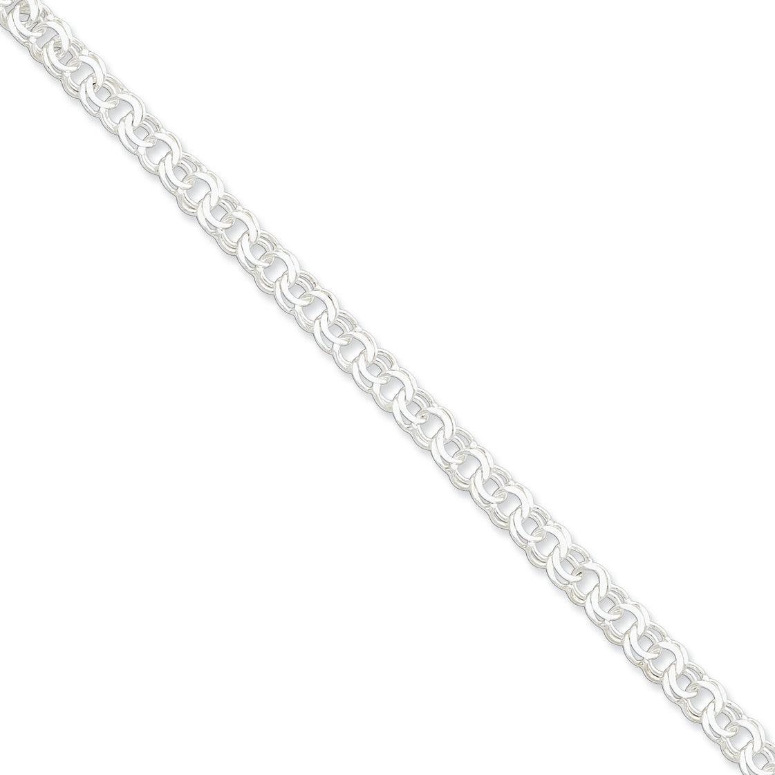 Sterling Silver 6mm Charm Link 7 Inches