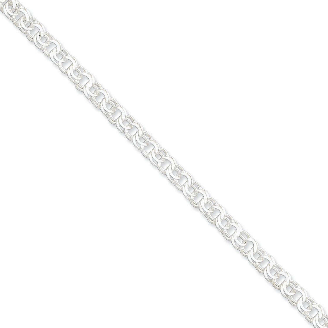 Sterling Silver 6mm Charm Link 8 Inches
