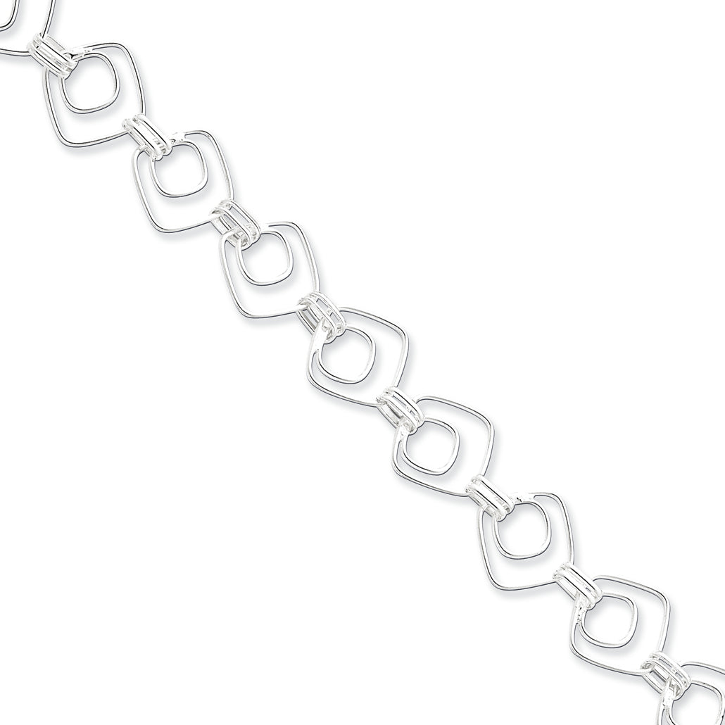 Sterling Silver Fancy Bracelet 7.5 Inches