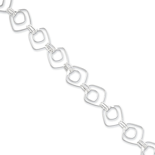 Sterling Silver Fancy Bracelet 7.5 Inches