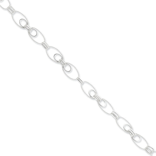 Sterling Silver Fancy Bracelet 7.5 Inches