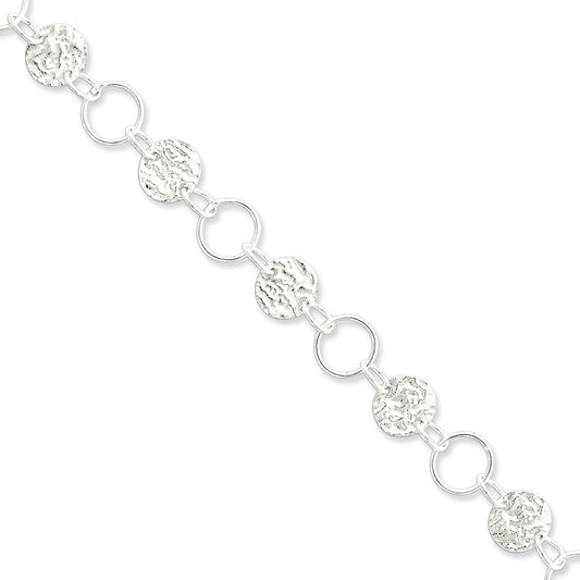 Sterling Silver Fancy Circle Bracelet 7.5 Inches