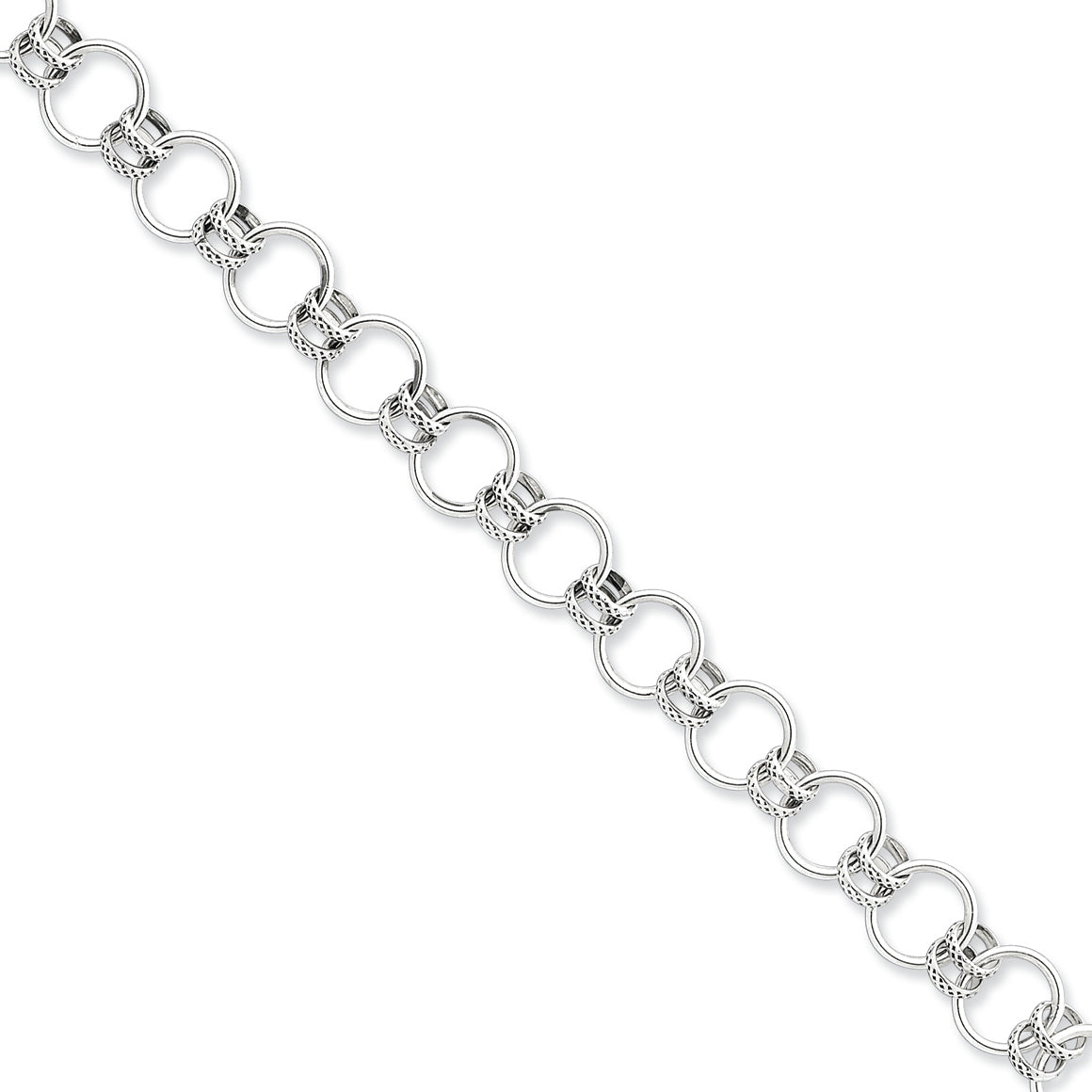 Sterling Silver Circle Bracelet 7.5 Inches
