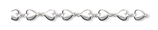 Sterling Silver Heart Bracelet 7 Inches