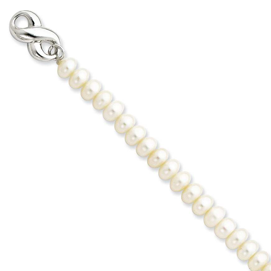 Sterling Silver Freshwater Cultured Pearl Bracelet 7 Inches