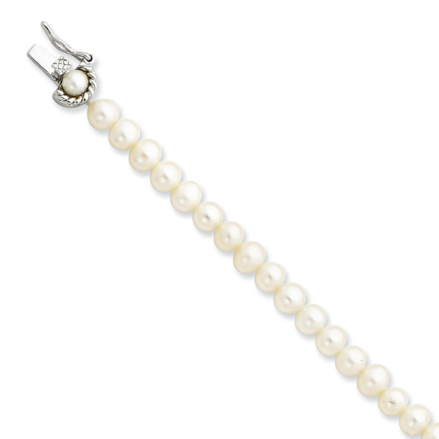 Sterling Silver Freshwater Pearl Bracelet 7.25 Inches