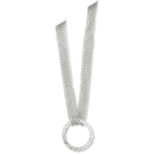 Sterling Silver Fancy Circle Necklace 17 Inches