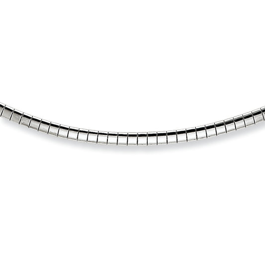 Steling Silver Rhodium Plated 2mm Cubetto w/Extension Chain 16 Inches