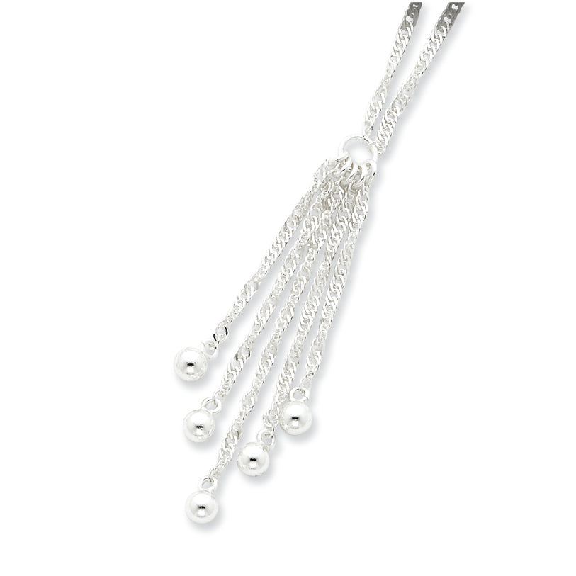 Sterling Silver Dangle Bead Necklace