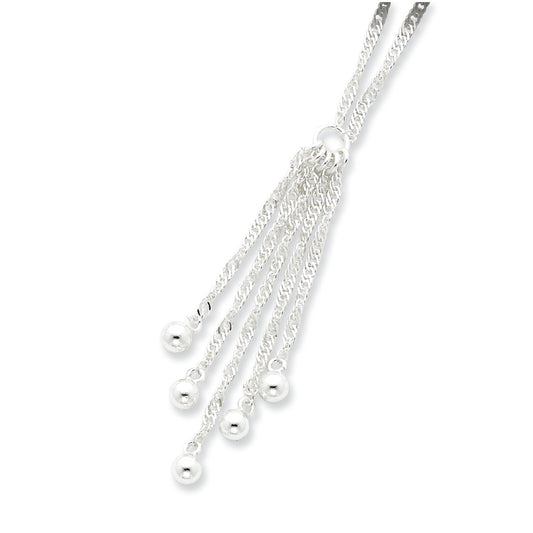 Sterling Silver Dangle Bead Necklace
