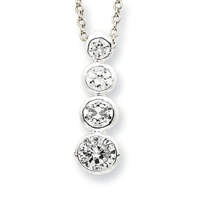 Sterling Silver CZ Journey Necklace