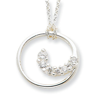 Sterling Silver CZ Circle Journey Necklace