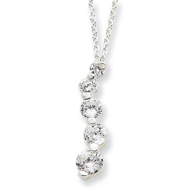 Sterling Silver CZ Journey Necklace