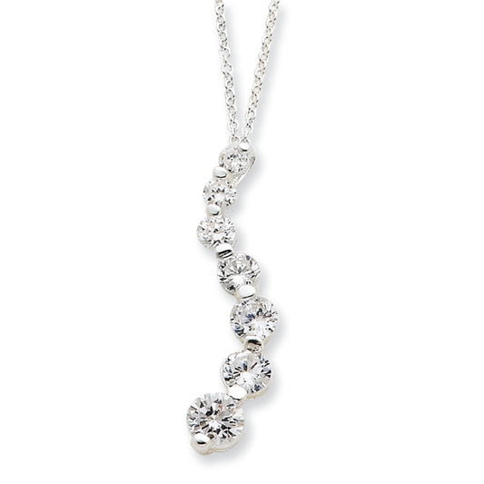 Sterling Silver CZ Journey Necklace