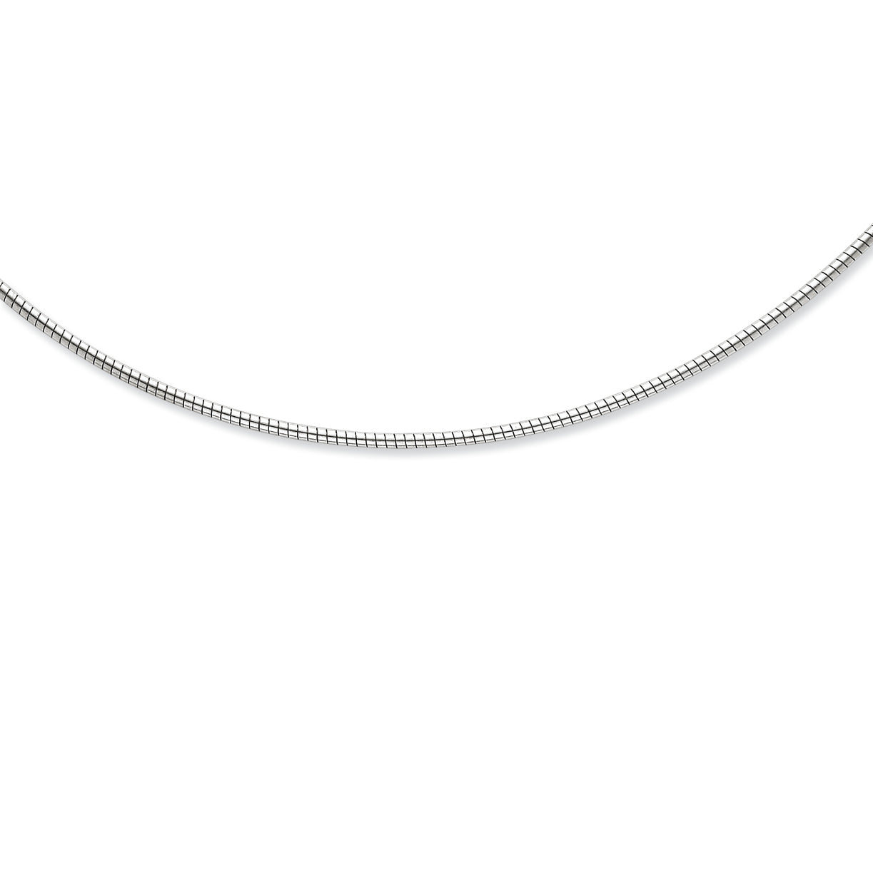 Sterling Silver 2mm Round Cubetto Necklace w/ 2" extender 16 Inches