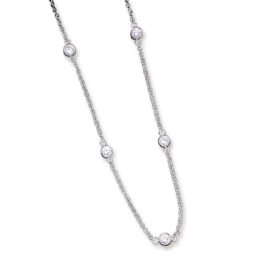 Sterling Silver CZ on 16 Chain Necklace 16 Inches