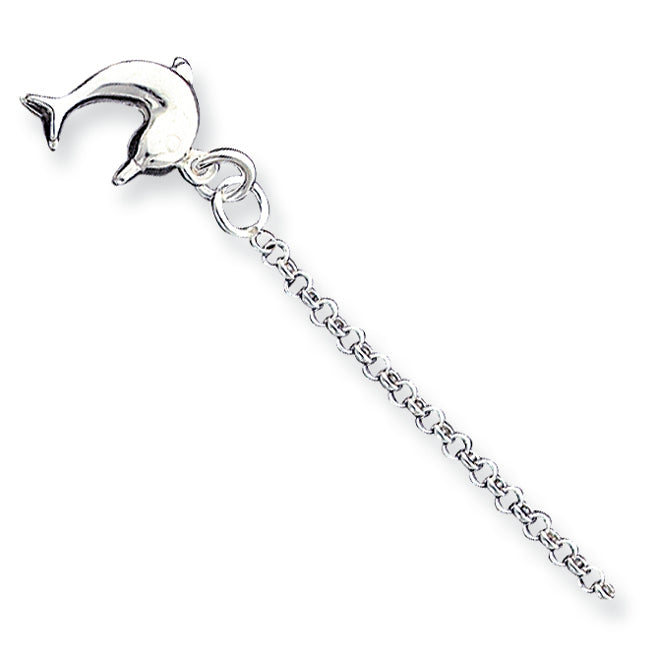 Sterling Silver Dolphin Anklet 9 Inches