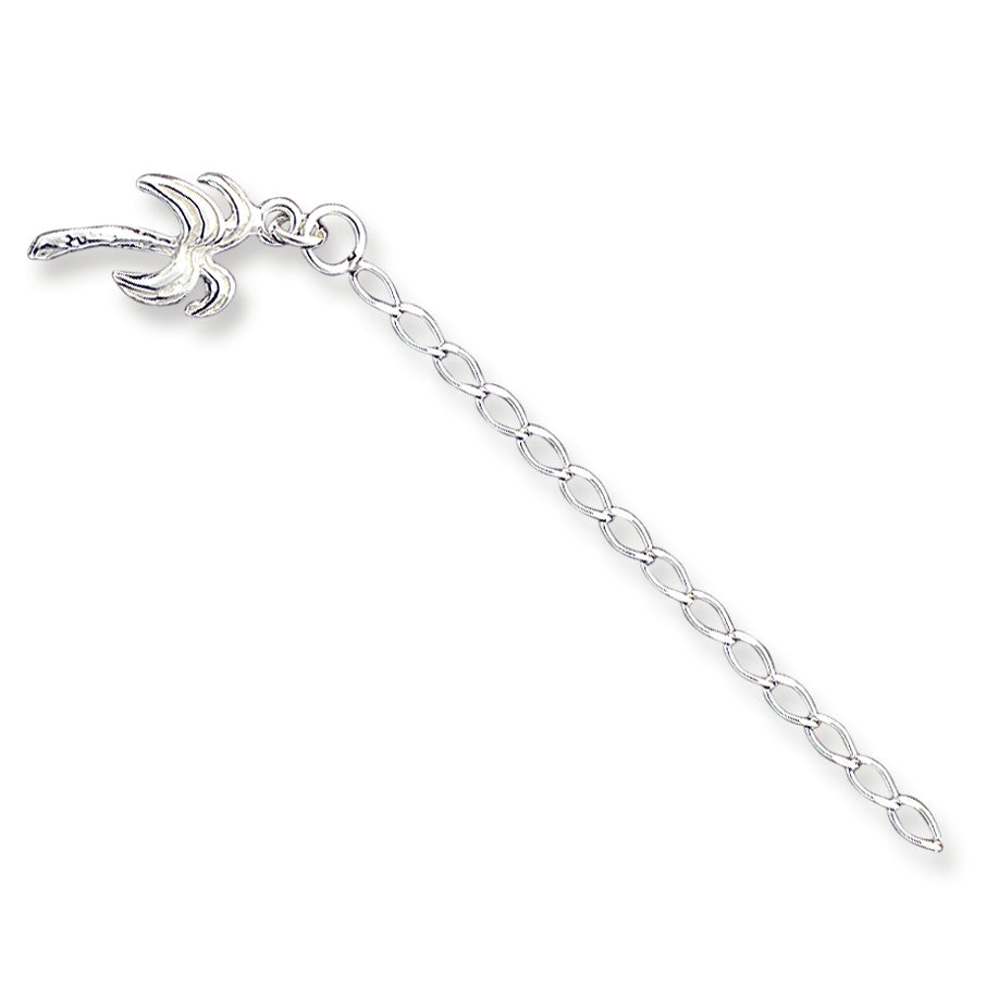 Sterling Silver Palm Tree Anklet 9 Inches