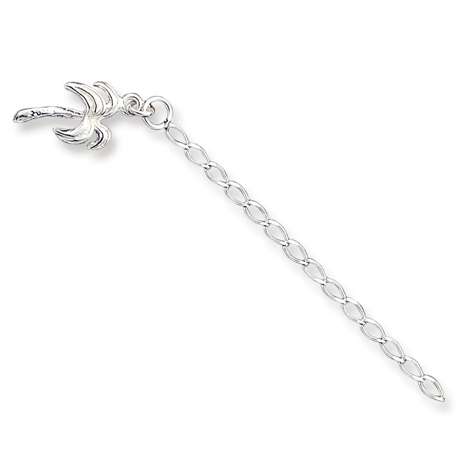 Sterling Silver 10inch Solid Polished Palm Tree Anklet 10 Inches