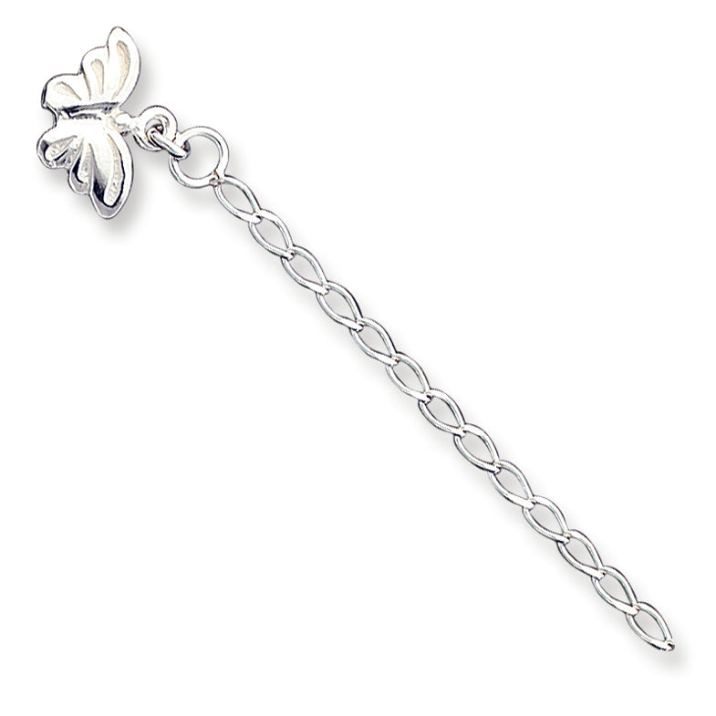 Sterling Silver 10inch Solid Polished Butterfly Anklet 10 Inches
