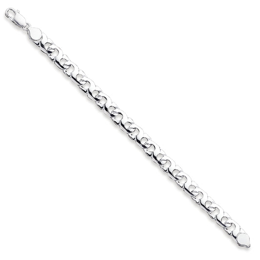 Sterling Silver Fancy Link Bracelet 8 Inches