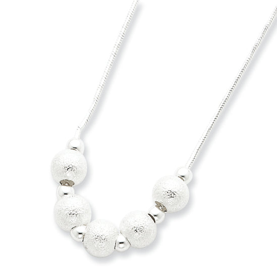 Sterling Silver Beads on 16 Snake Chain Necklace